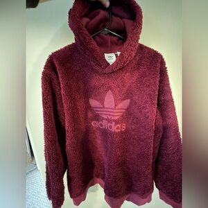 Men’s Burgundy (wine) Adidas’s Sherpa hoodie in Large